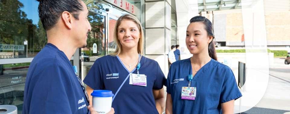 Nurses standing outside 